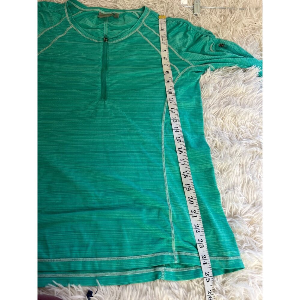 Athleta XL Pullover Long Sleeve Quarter Zip Workout Top Blue/Green - Picture 6 of 8